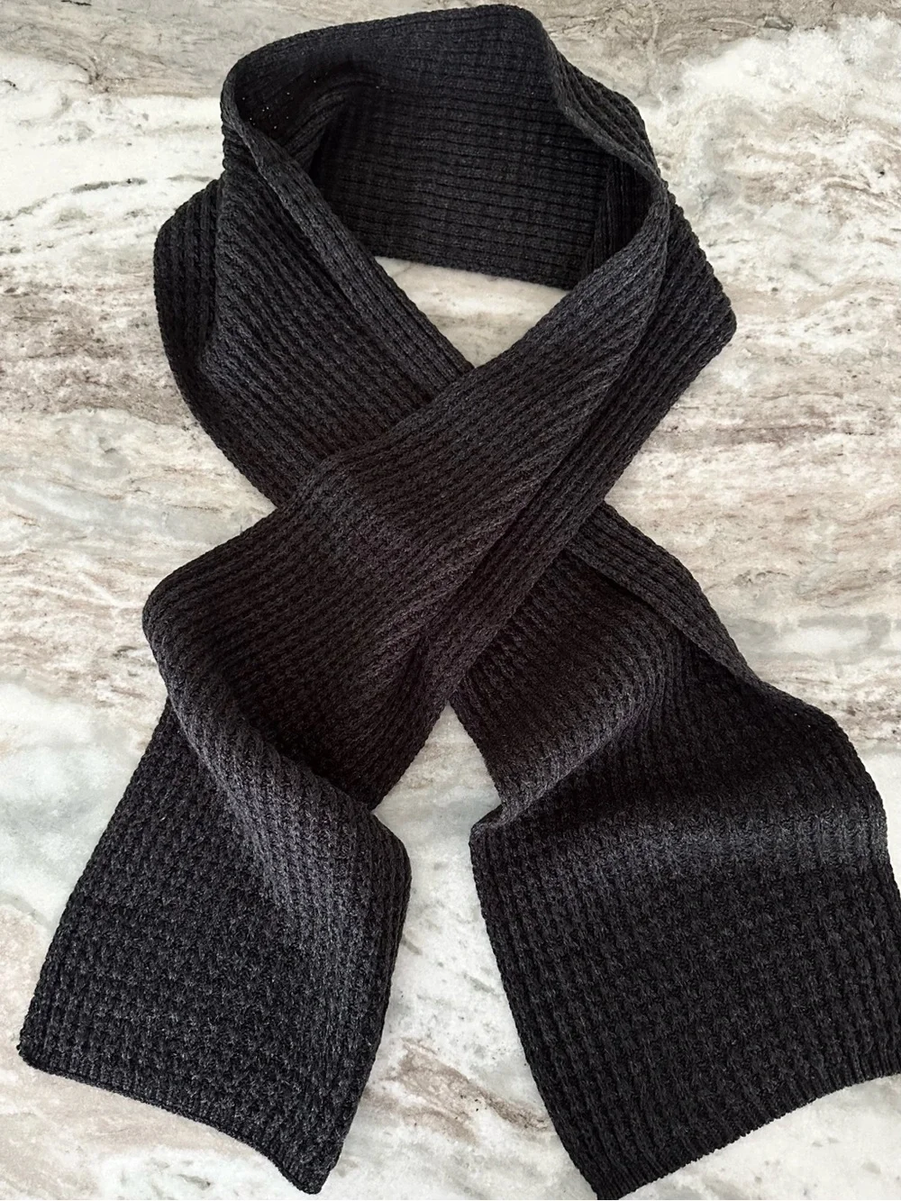 Men's Charcoal Grey Classic Fall Knit Scarf